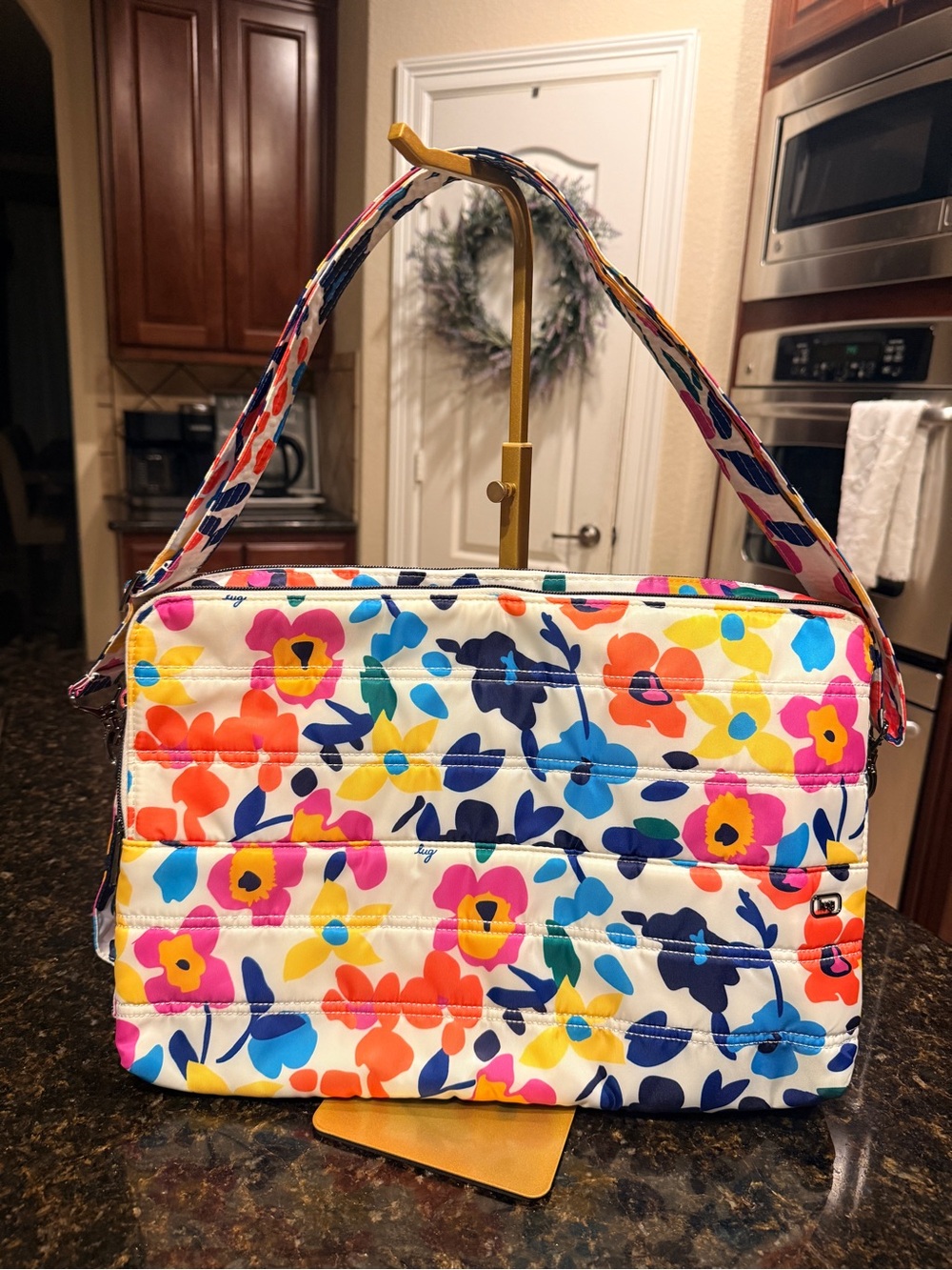 Lug Quilted Laptop Bag - Wildflower Brights Floral Pattern